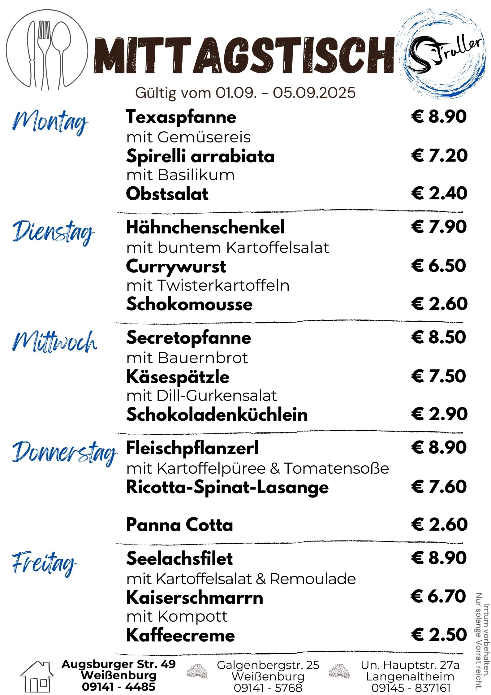 Mittagstisch Kw 19