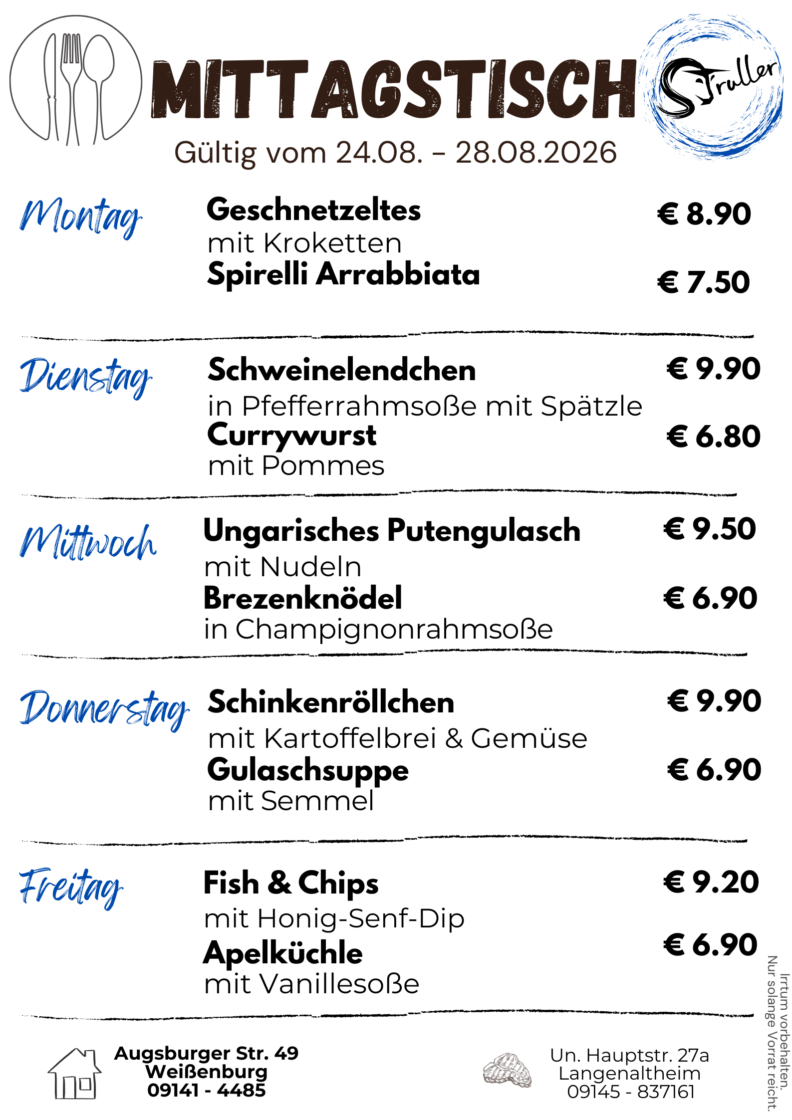 Mittagstisch KW 35